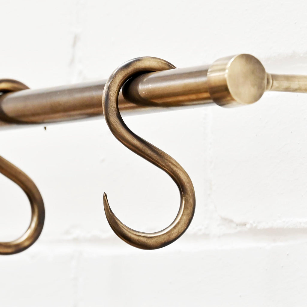 Aged Brass Hanging Rail-Hook Rails-Yester Home