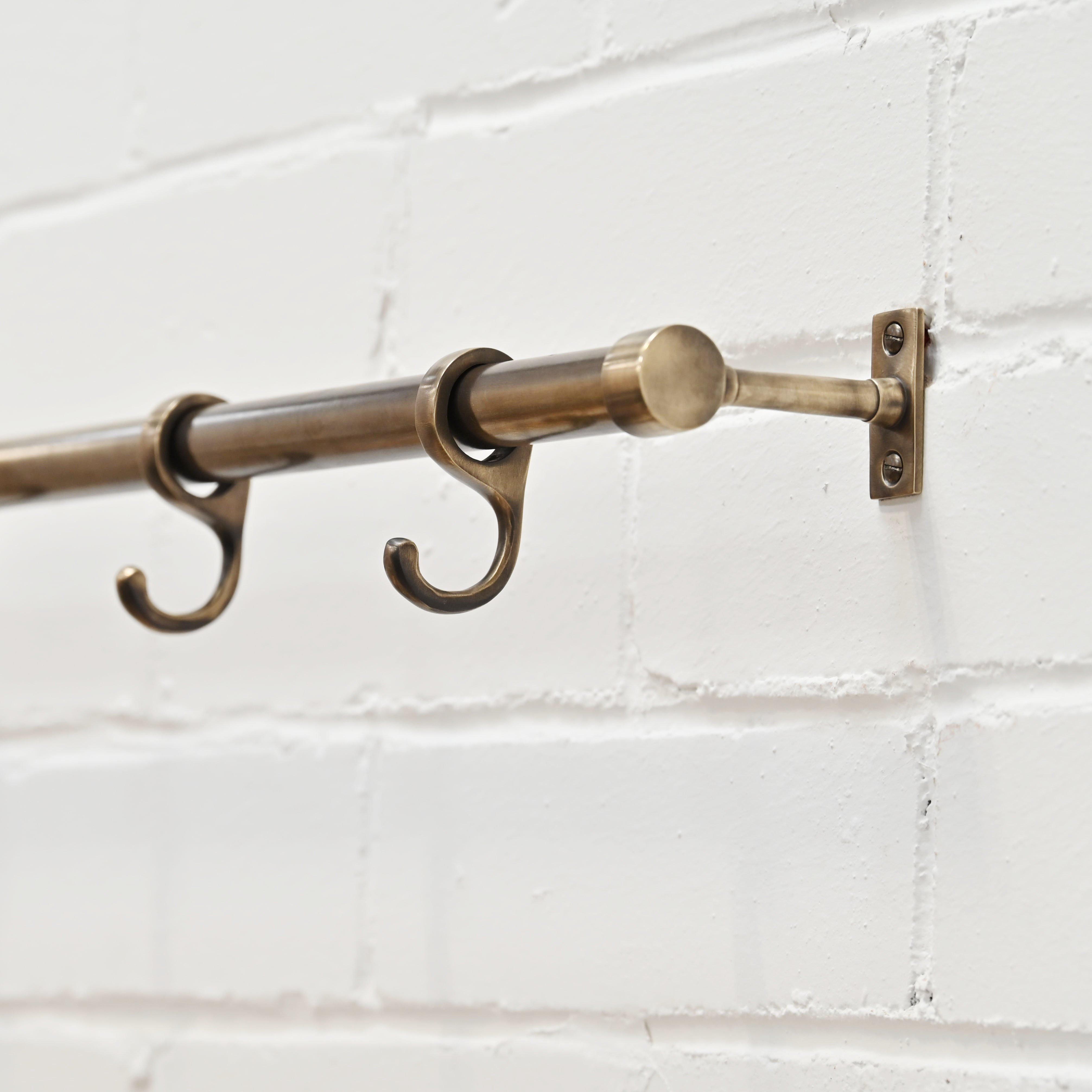 Copper Hanging Rails Aged Brass Hanging Rail | Yester Home