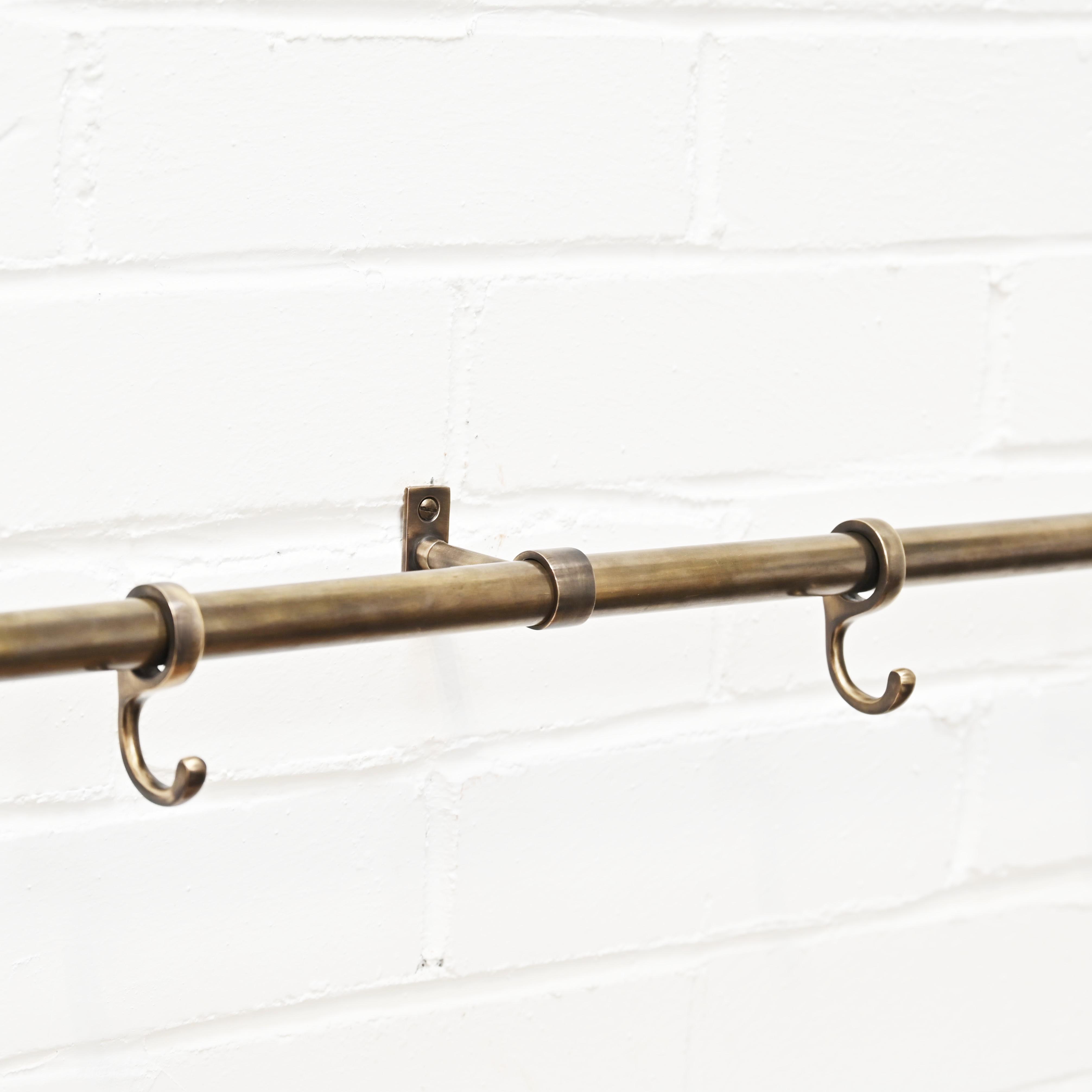 Aged Brass Hanging Rail-Hook Rails-Yester Home