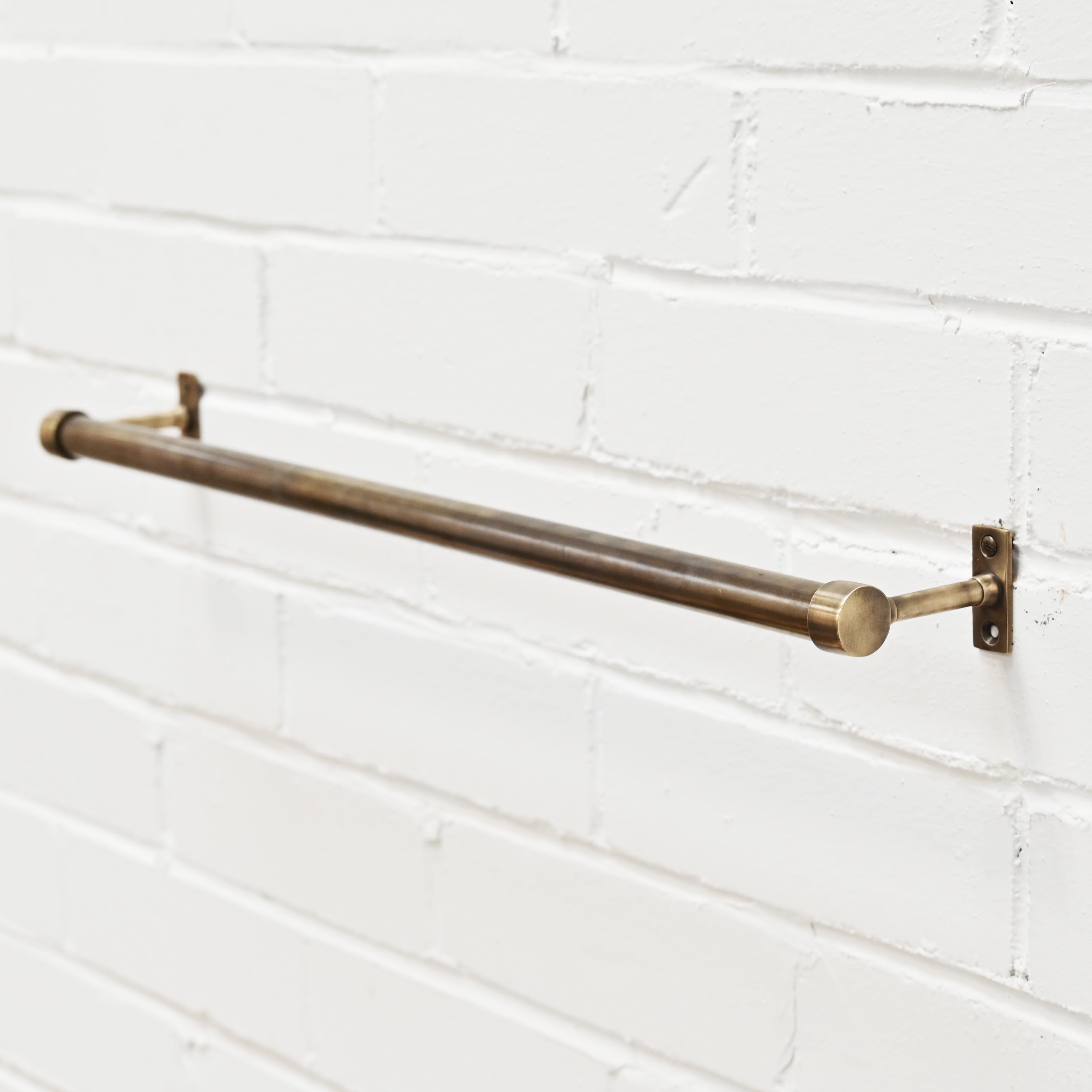 Aged Brass Hanging Rail-Hook Rails-Yester Home