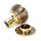 Aged Brass Heavy Beehive Mortice/Rim Knob Set | From The Anvil - Mortice Knobs - From The Anvil - Yester Home