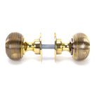 Aged Brass Heavy Beehive Mortice/Rim Knob Set | From The Anvil-Mortice Knobs-Yester Home