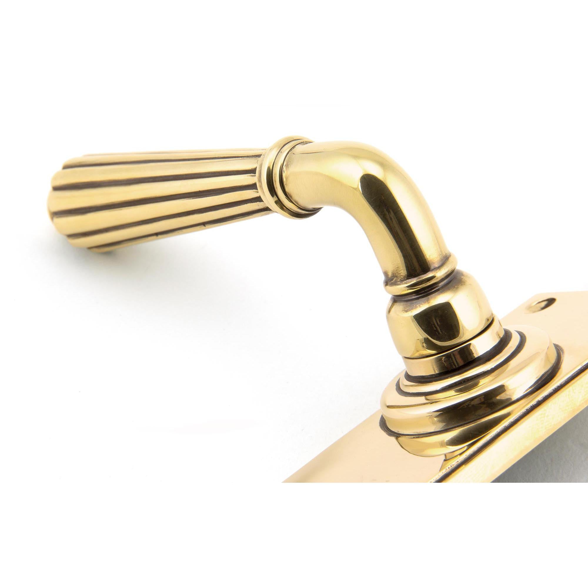 Aged Brass Hinton Lever Euro Lock Set | From The Anvil - Lever Euro - From The Anvil - Yester Home