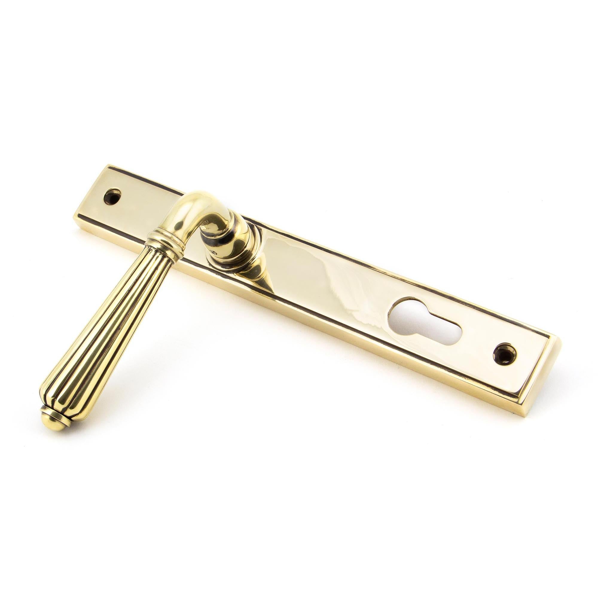 Aged Brass Hinton Slimline Lever Espag. Lock Set | From The Anvil - Espagnolette - From The Anvil - Yester Home