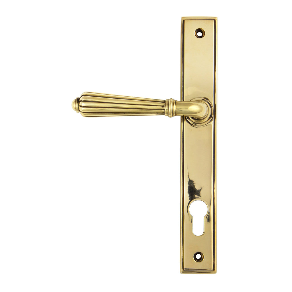 Aged Brass Hinton Slimline Lever Espag. Lock Set | From The Anvil