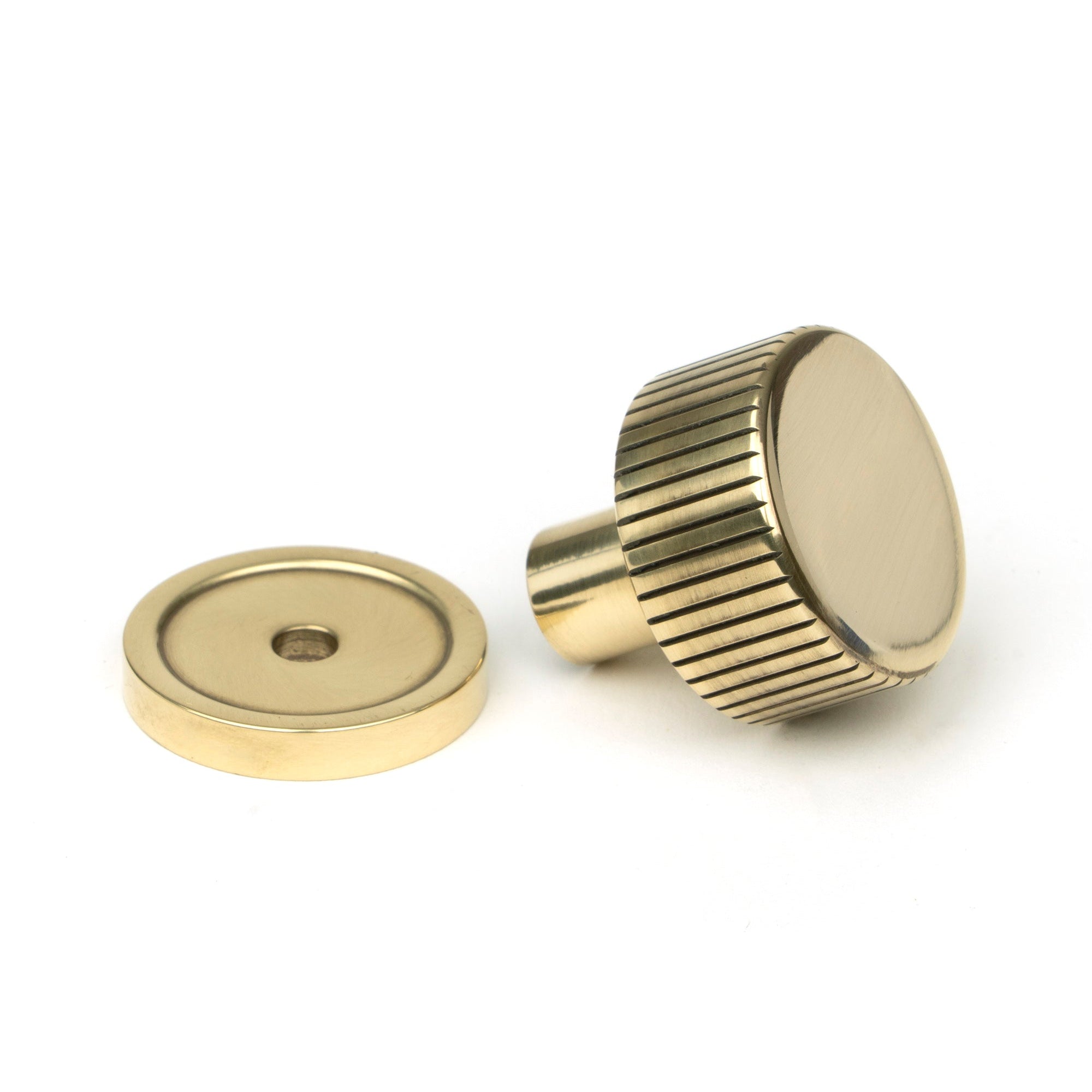 Aged Brass Judd Cabinet Knob - 25mm (Plain) | From The Anvil-Cabinet Knobs-Yester Home