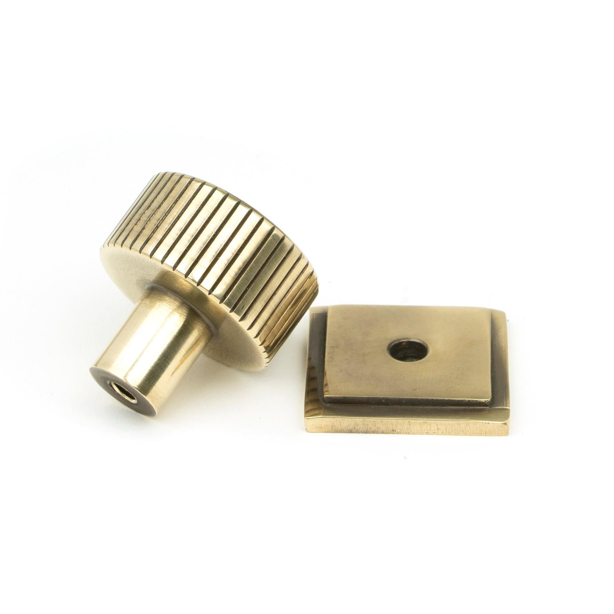 Aged Brass Judd Cabinet Knob - 25mm (Square) | From The Anvil - Cabinet Knobs - From The Anvil - Yester Home