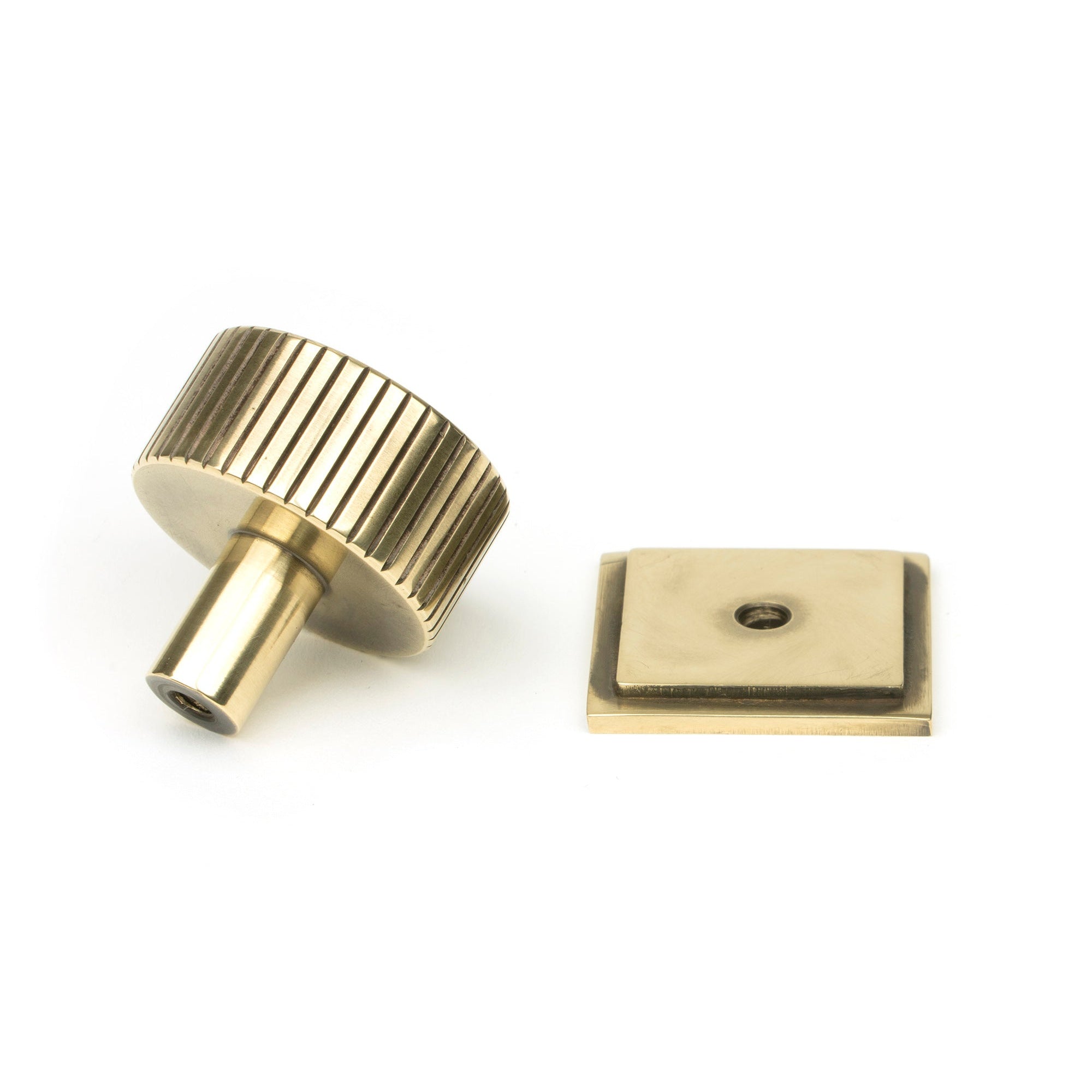 Aged Brass Judd Cabinet Knob - 32mm (Square) | From The Anvil-Cabinet Knobs-Yester Home
