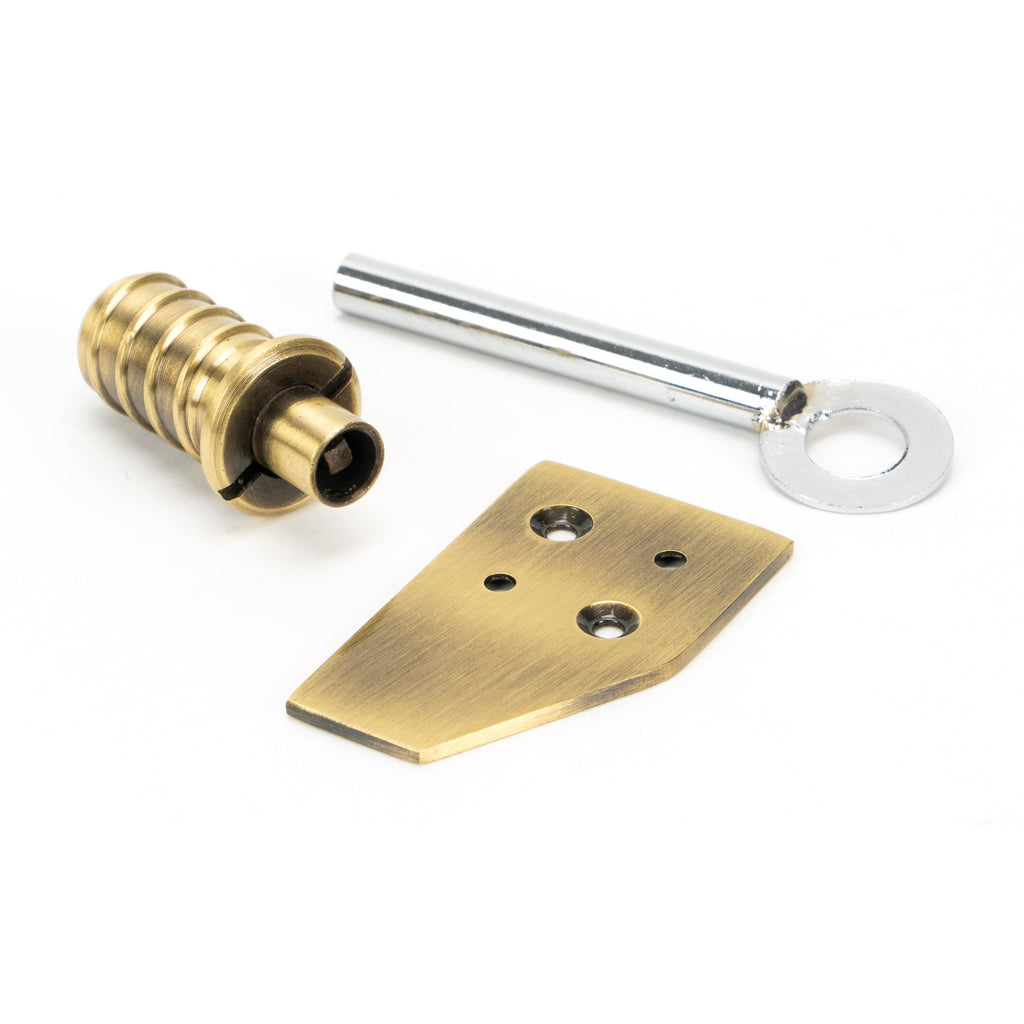 Aged Brass Key-Flush Sash Stop | From The Anvil-Sash Stops-Yester Home