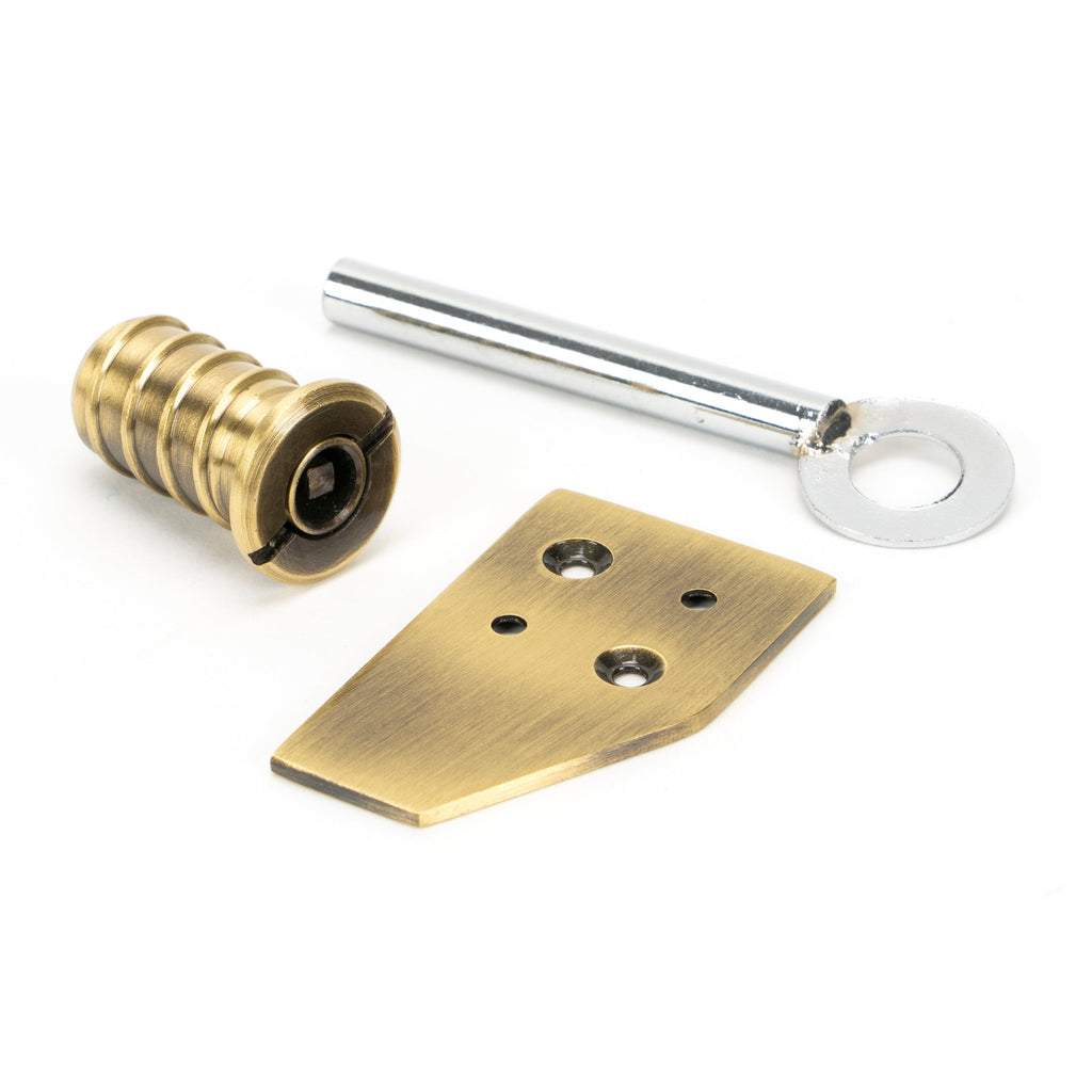 Aged Brass Key-Flush Sash Stop | From The Anvil