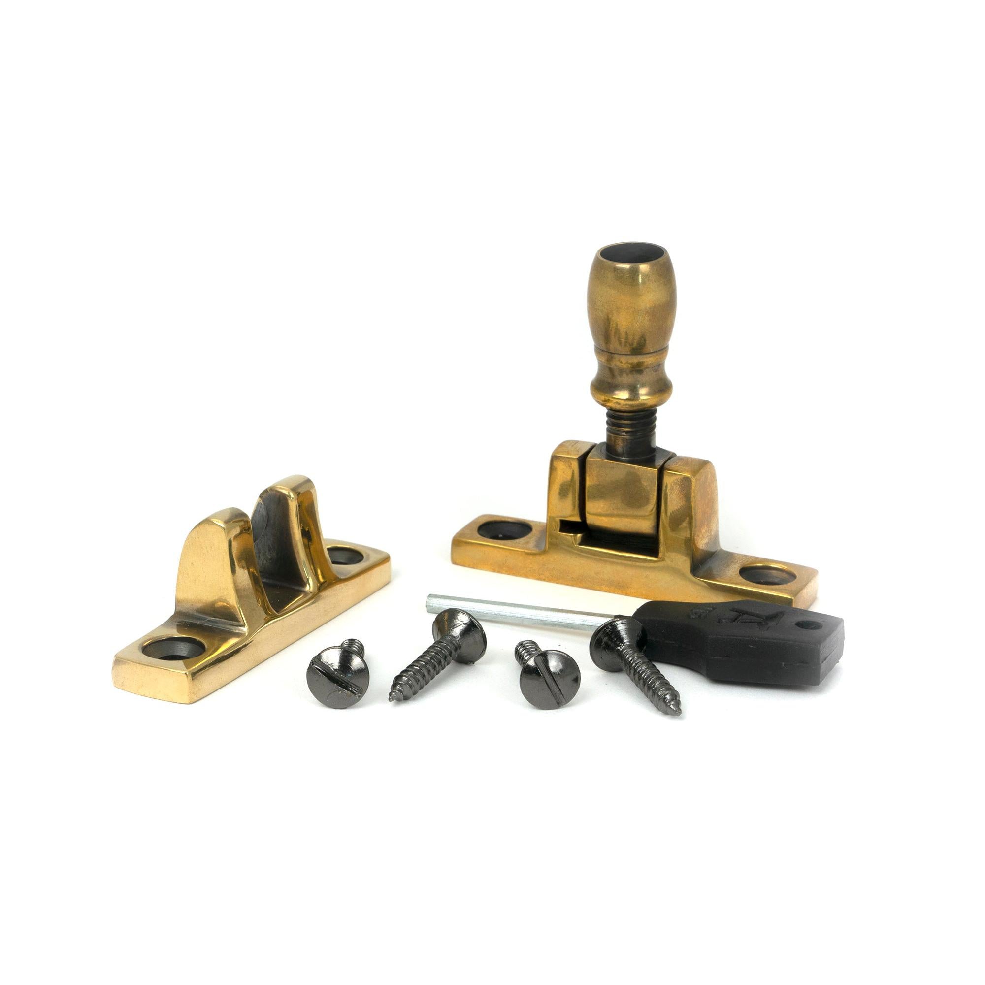 Aged Brass Mushroom Brighton Fastener - Narrow (Square) | From The Anvil - Brighton Fasteners - From The Anvil - Yester Home