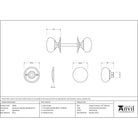 Aged Brass Mushroom Mortice/Rim Knob Set | From The Anvil - Mortice Knobs - From The Anvil - Yester Home