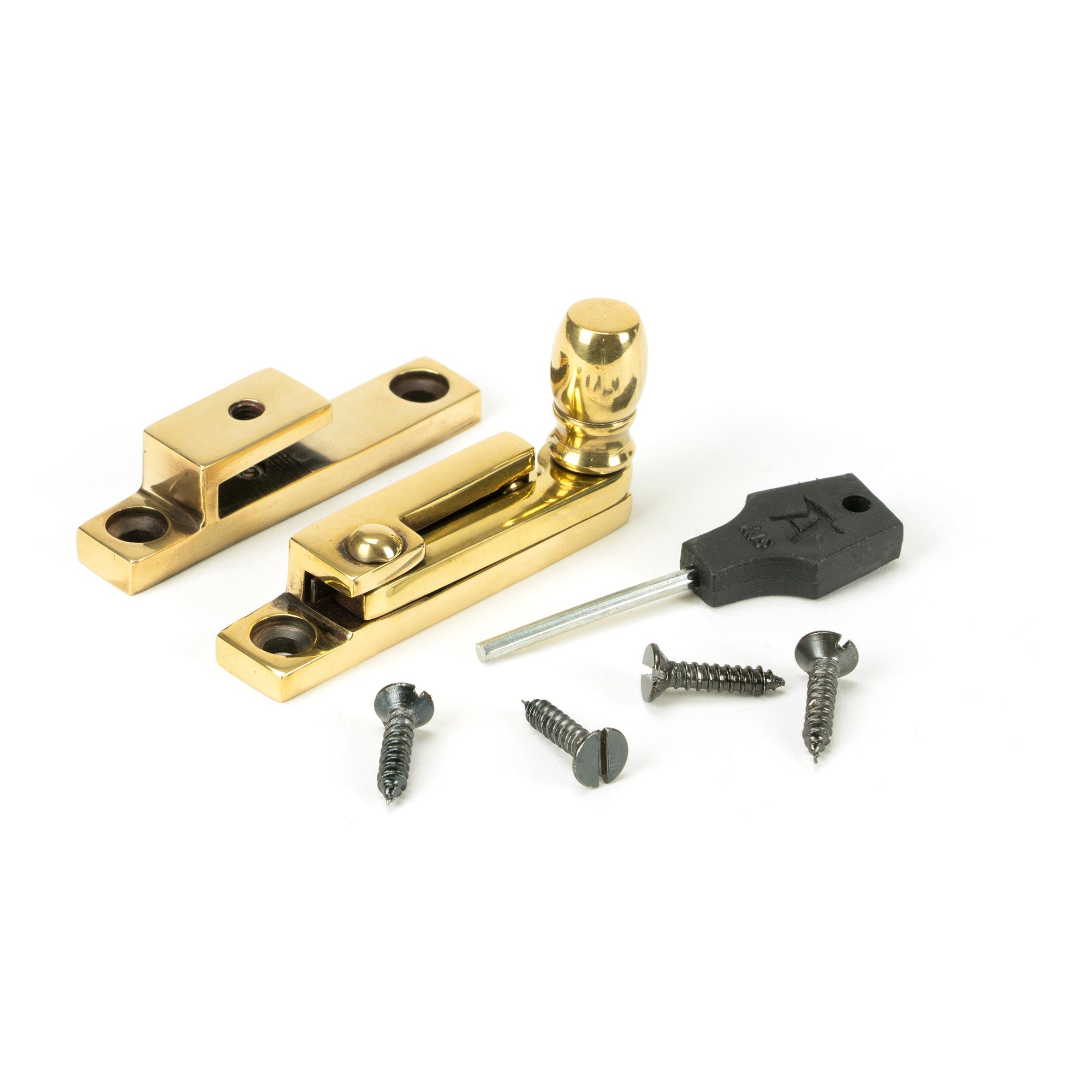 Aged Brass Mushroom Quadrant Fastener - Narrow | From The Anvil-Quadrant Fasteners-Yester Home