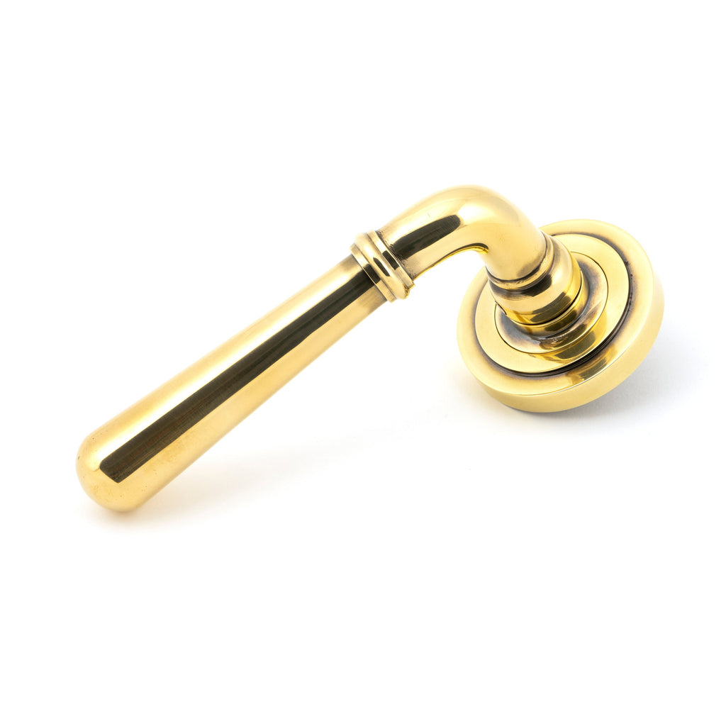 Aged Brass Newbury Lever on Rose Set (Art Deco) | From The Anvil-Concealed-Yester Home