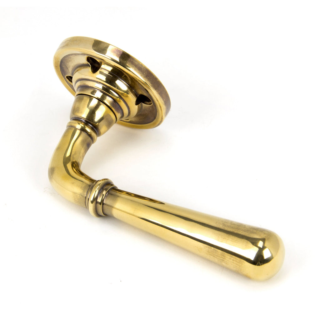 Aged Brass Newbury Lever on Rose Set | From The Anvil-Lever on Rose-Yester Home