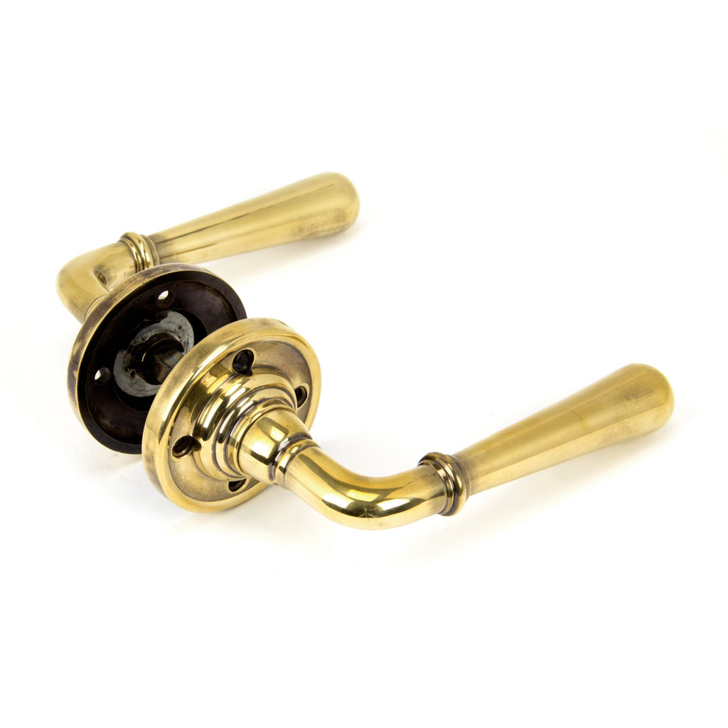 Aged Brass Newbury Lever on Rose Set | From The Anvil