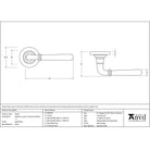 Aged Brass Newbury Lever on Rose Set (Plain) - Unsprung | From The Anvil - Concealed - From The Anvil - Yester Home