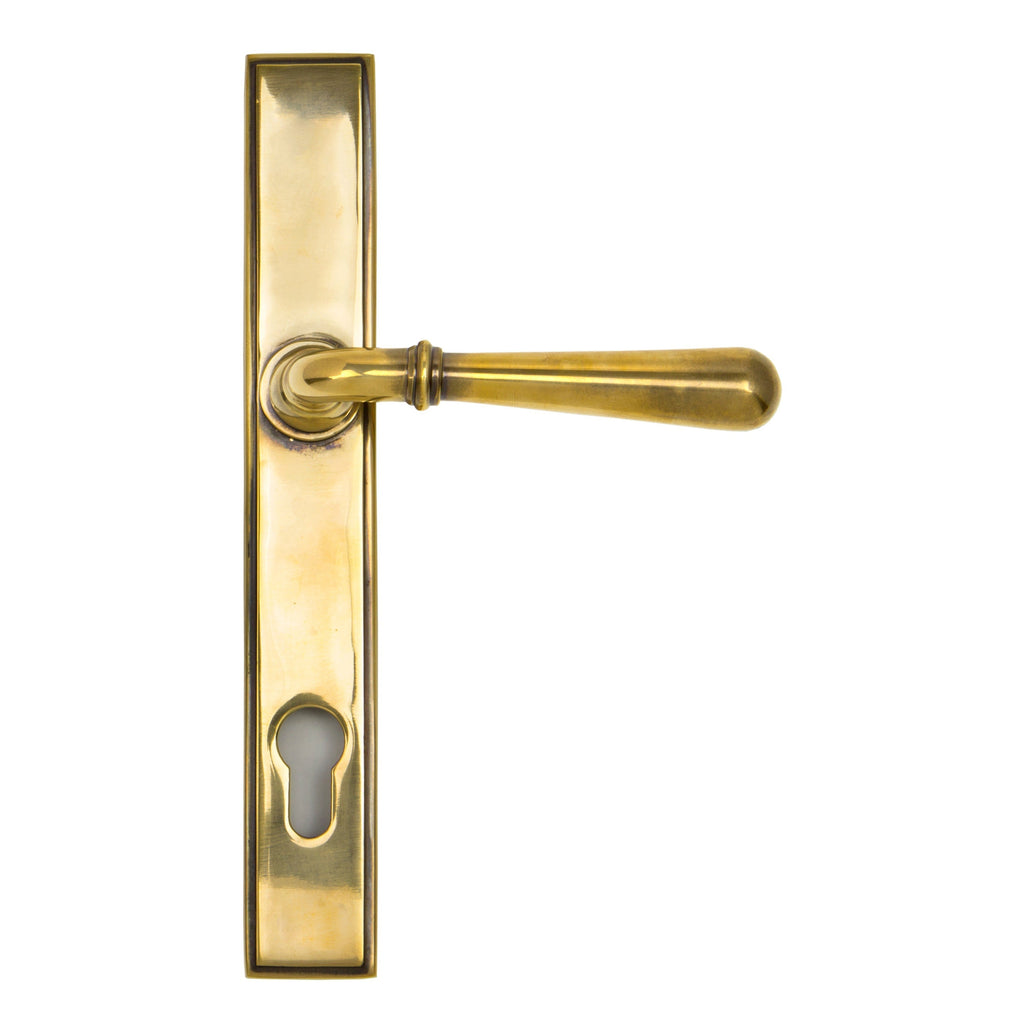 Aged Brass Newbury Slimline Lever Espag. Lock Set | From The Anvil