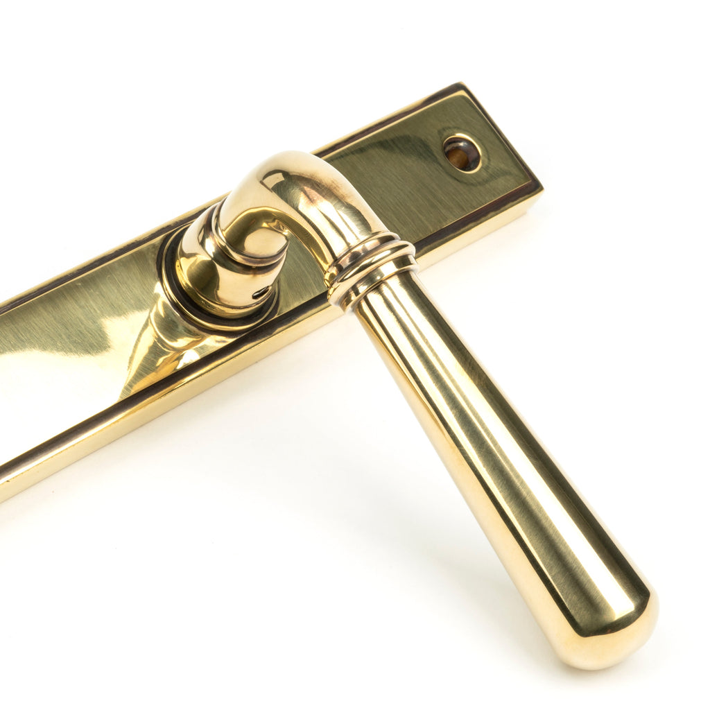 Aged Brass Newbury Slimline Lever Latch Set | From The Anvil-Espagnolette-Yester Home