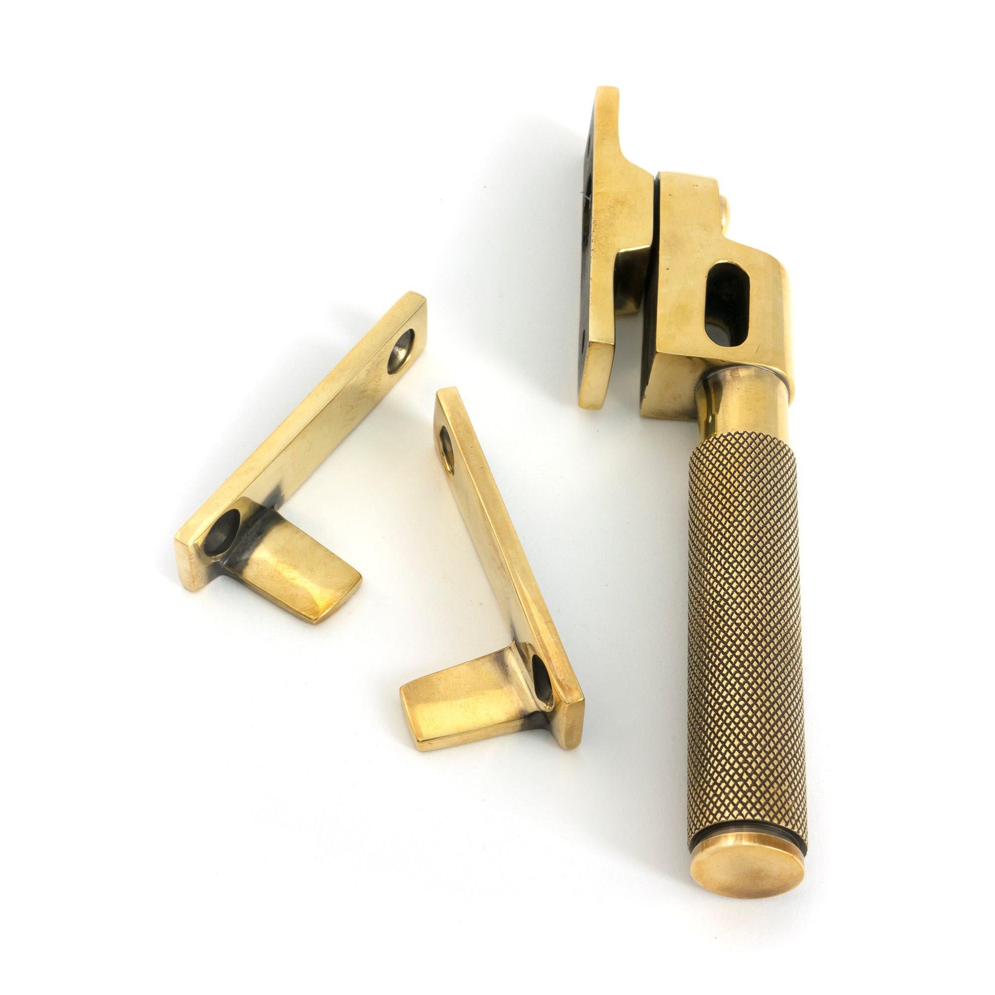Aged Brass Night-Vent Locking Brompton Fastener - Night-Vent Fasteners - From The Anvil - Yester Home