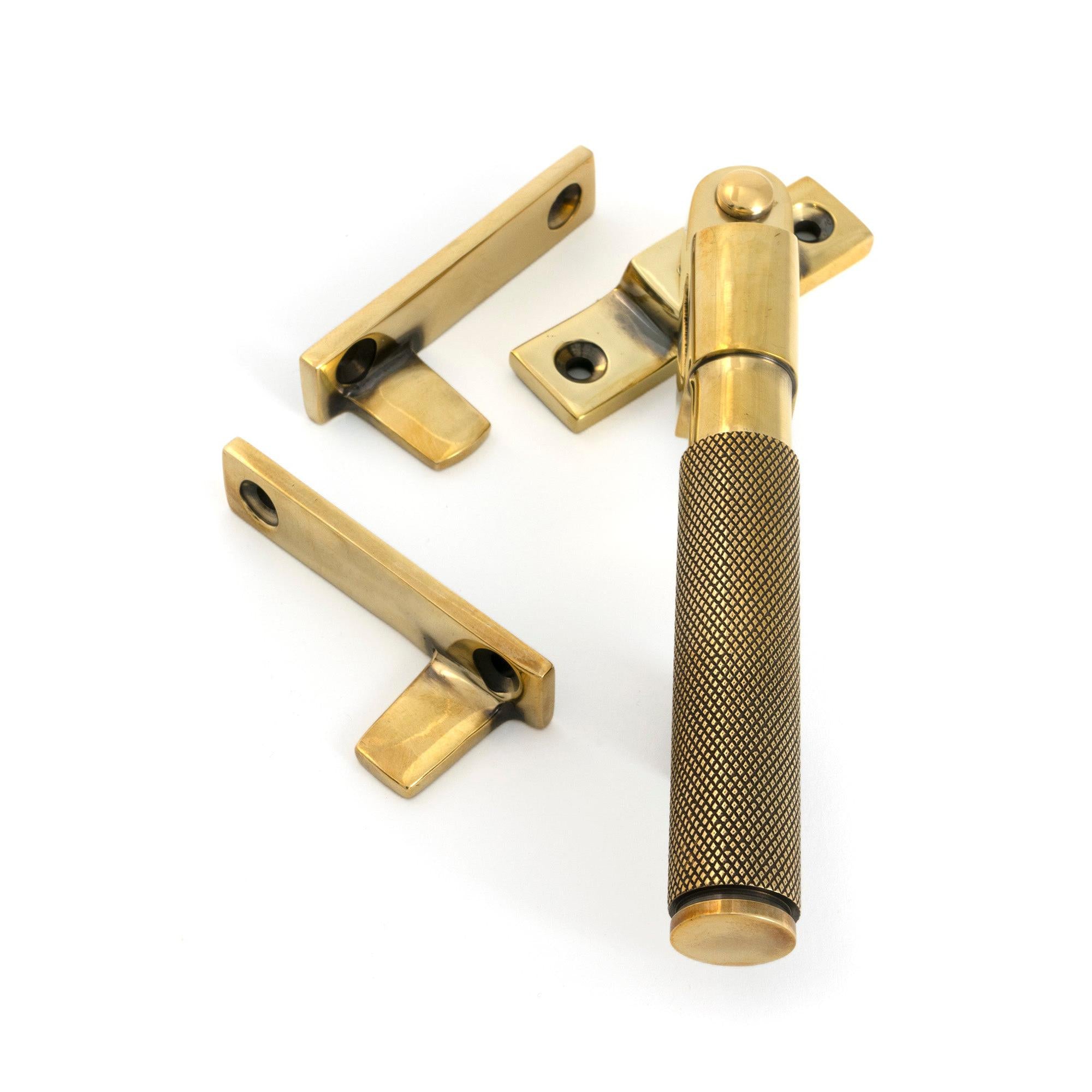 Aged Brass Night-Vent Locking Brompton Fastener - Night-Vent Fasteners - From The Anvil - Yester Home