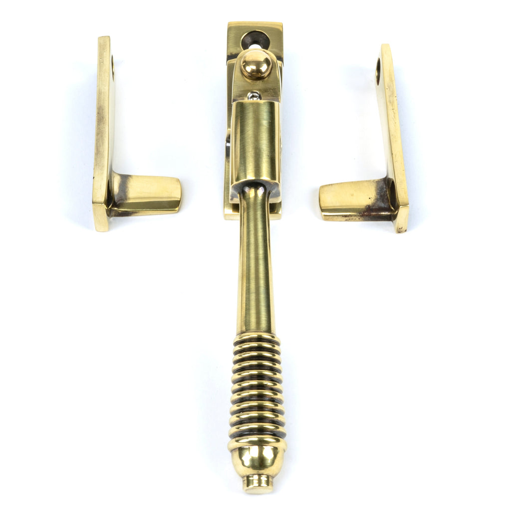 Aged Brass Night-Vent Locking Reeded Fastener | From The Anvil-Night-Vent Fasteners-Yester Home