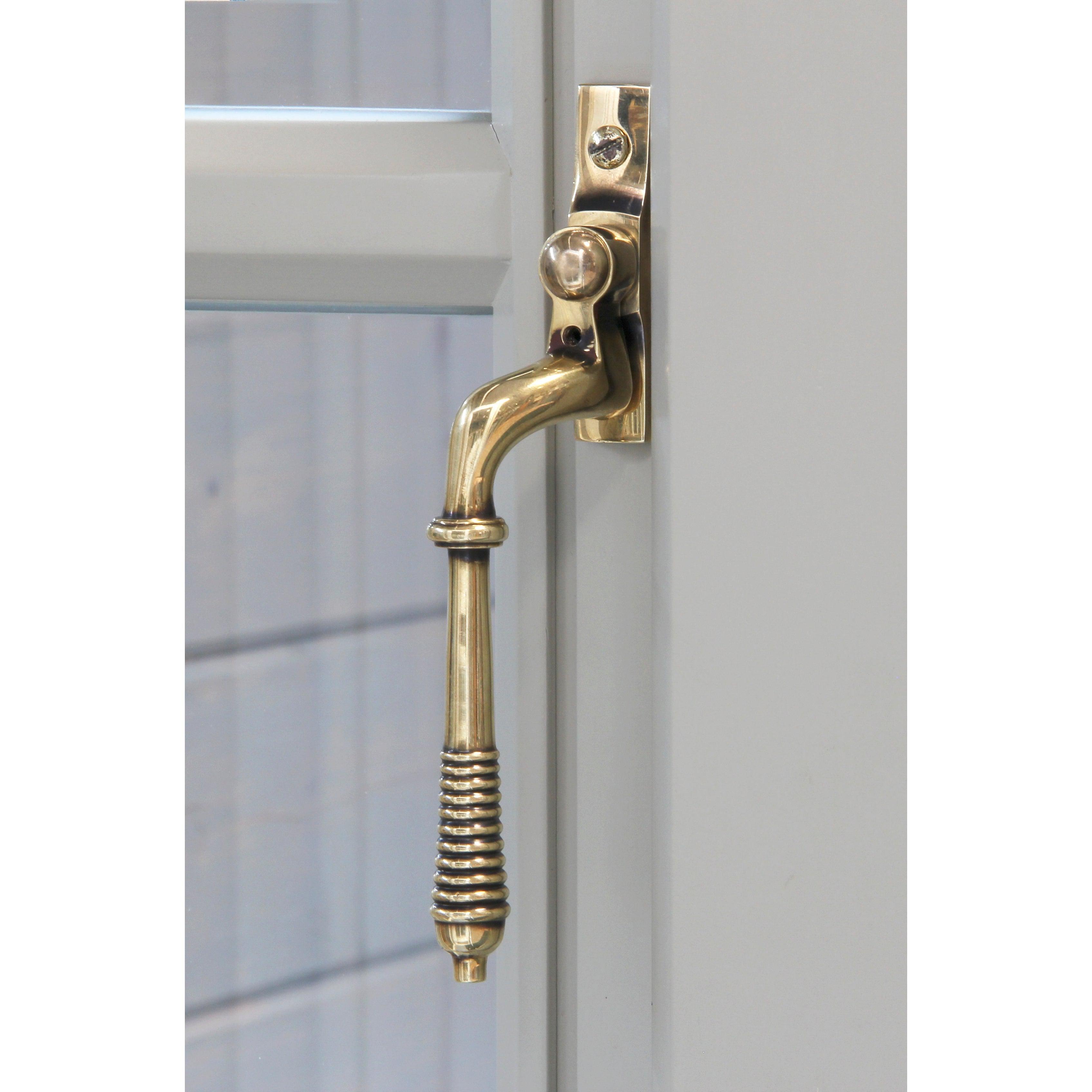 Aged Brass Reeded Espag - LH | From The Anvil-Espag. Fasteners-Yester Home
