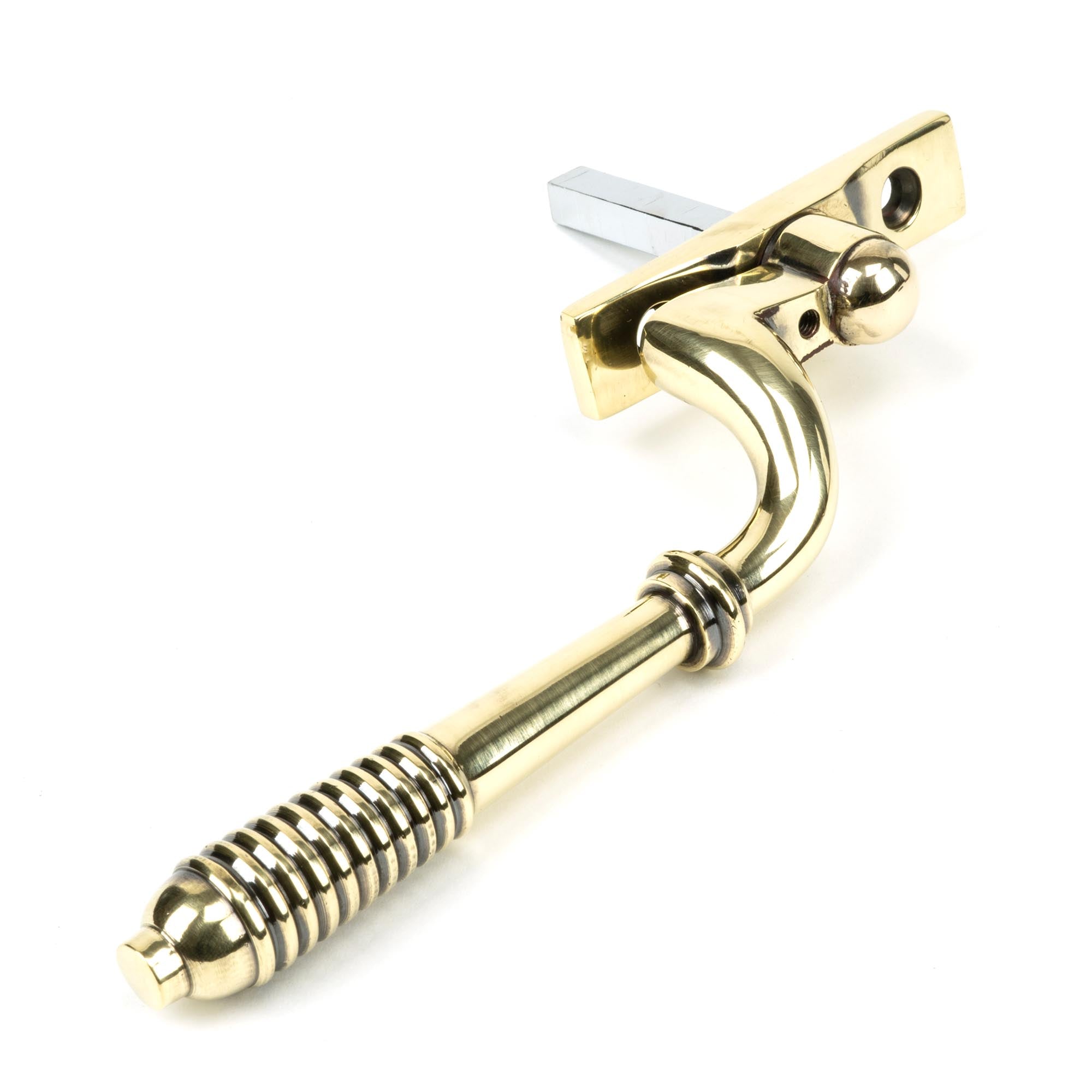 Aged Brass Reeded Espag - RH | From The Anvil - Espag. Fasteners - From The Anvil - Yester Home
