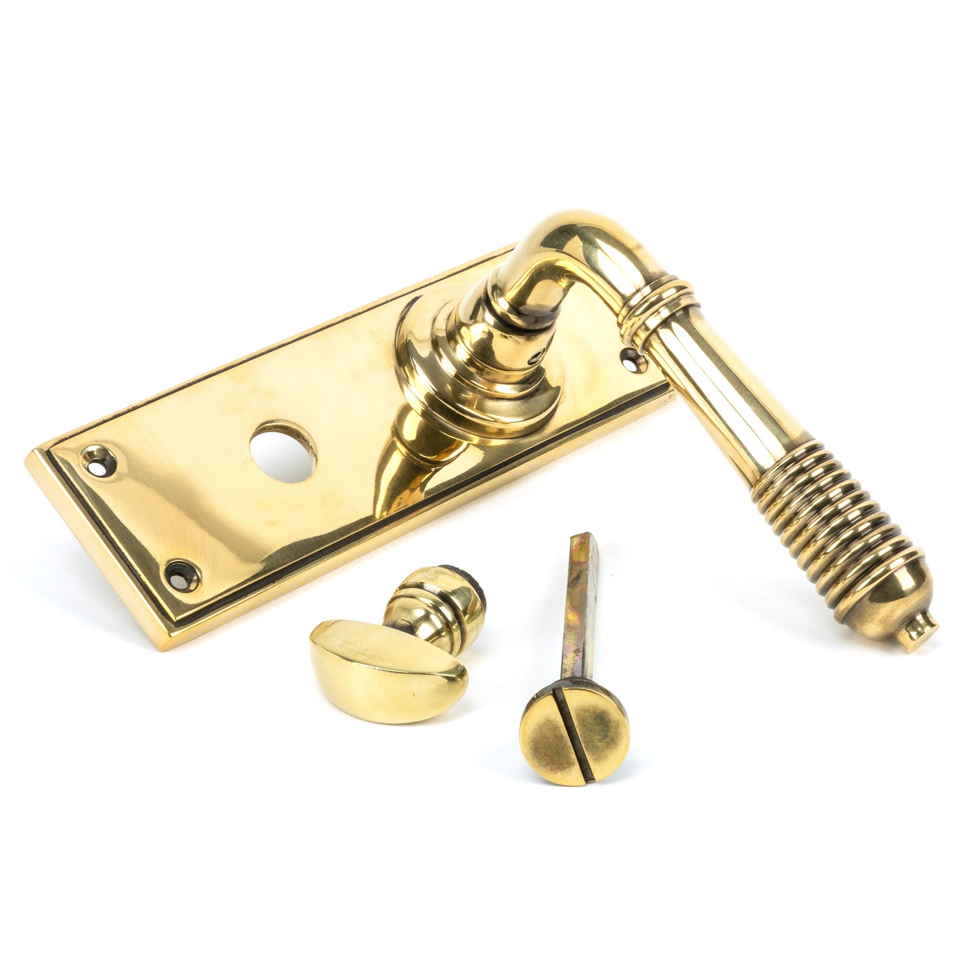 Aged Brass Reeded Lever Bathroom Set | From The Anvil - Lever Bathroom - From The Anvil - Yester Home