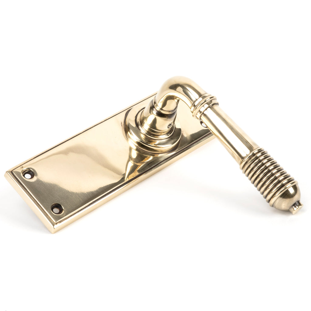 Aged Brass Reeded Lever Latch Set | From The Anvil