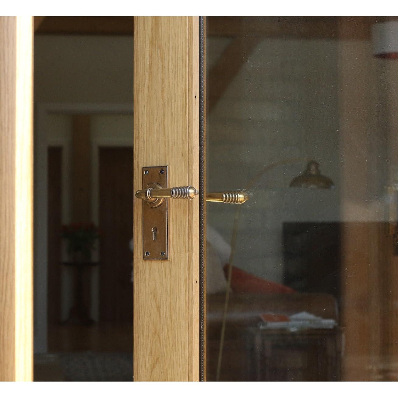 Aged Brass Reeded Lever Lock Set | From The Anvil-Lever Lock-Yester Home