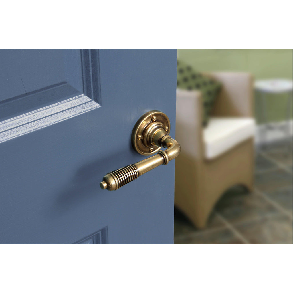 Aged Brass Reeded Lever on Rose Set | From The Anvil-Lever on Rose-Yester Home