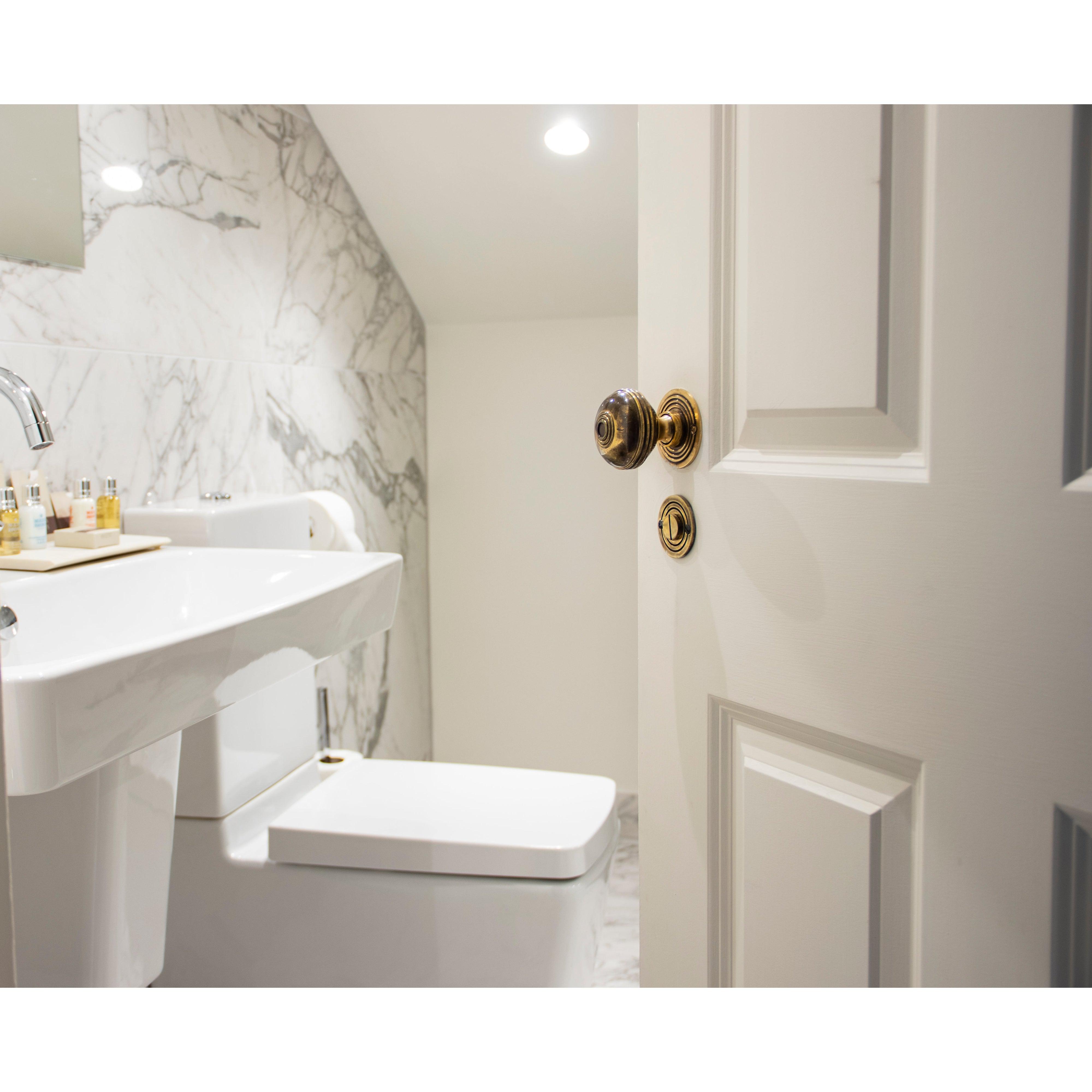 Aged Brass Round Bathroom Thumbturn | From The Anvil-Thumbturns-Yester Home