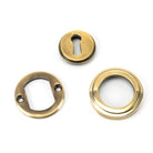 Aged Brass Round Escutcheon (Art Deco) | From The Anvil-Escutcheons-Yester Home