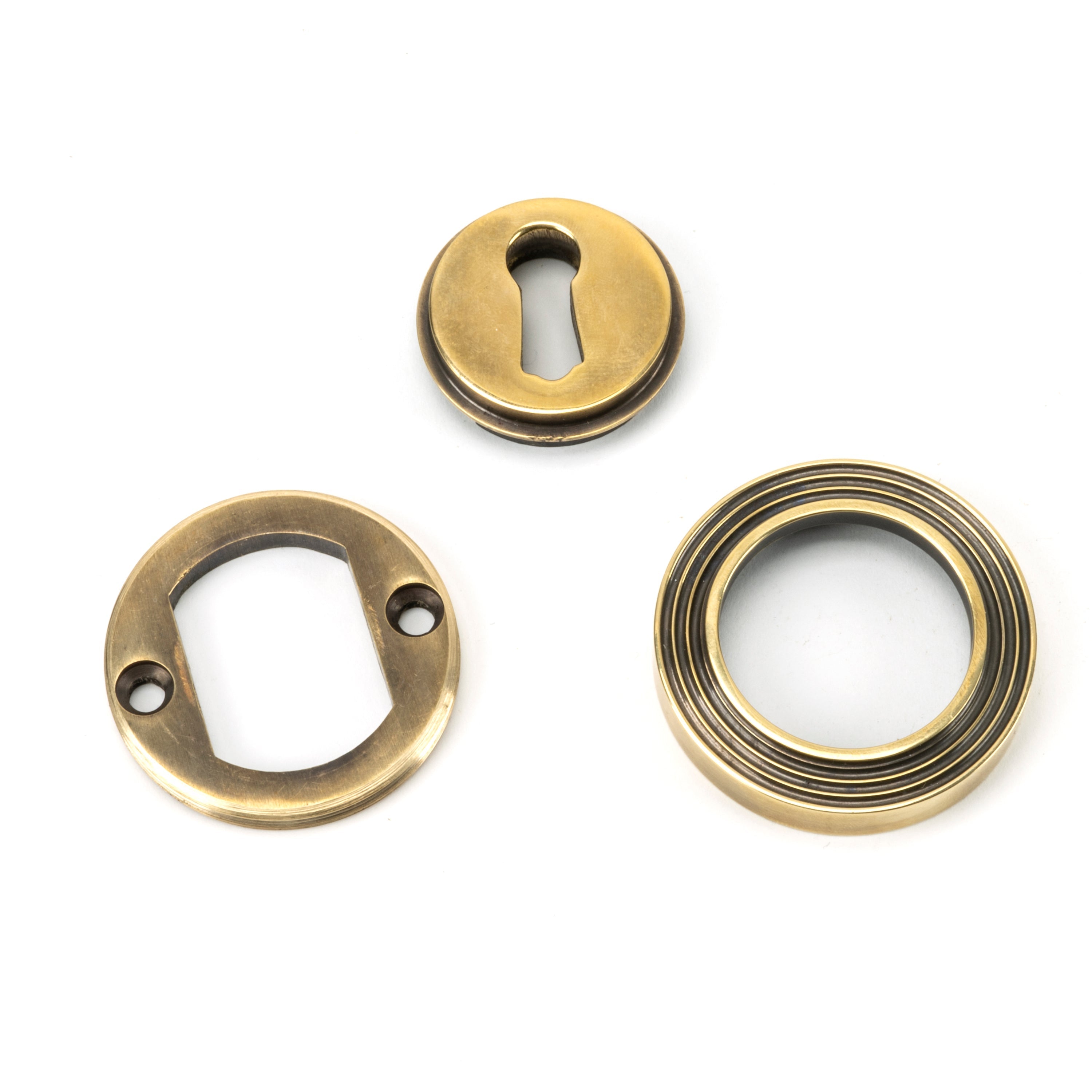 Aged Brass Round Escutcheon (Beehive) | From The Anvil-Escutcheons-Yester Home