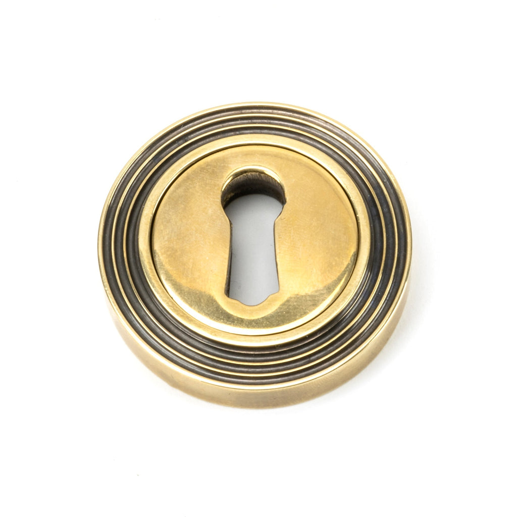 Aged Brass Round Escutcheon (Beehive) | From The Anvil-Escutcheons-Yester Home