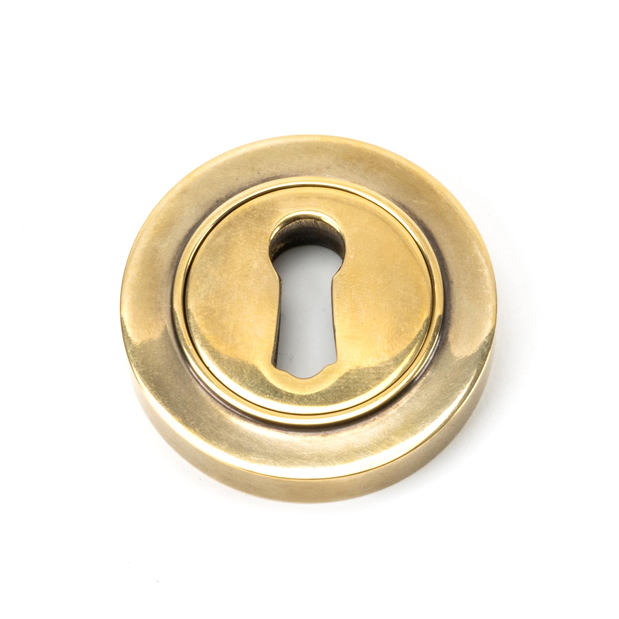Aged Brass Round Escutcheon (Plain) | From The Anvil - Escutcheons - From The Anvil - Yester Home
