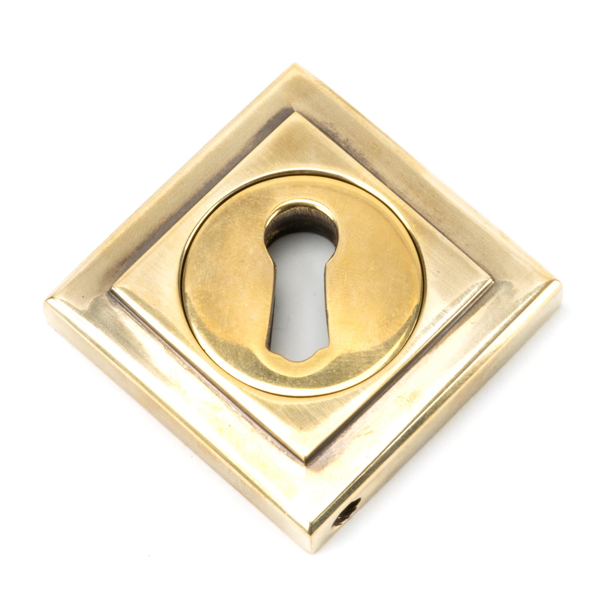 Aged Brass Round Escutcheon (Square) | From The Anvil - Escutcheons - From The Anvil - Yester Home