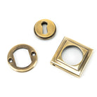 Aged Brass Round Escutcheon (Square) | From The Anvil-Escutcheons-Yester Home