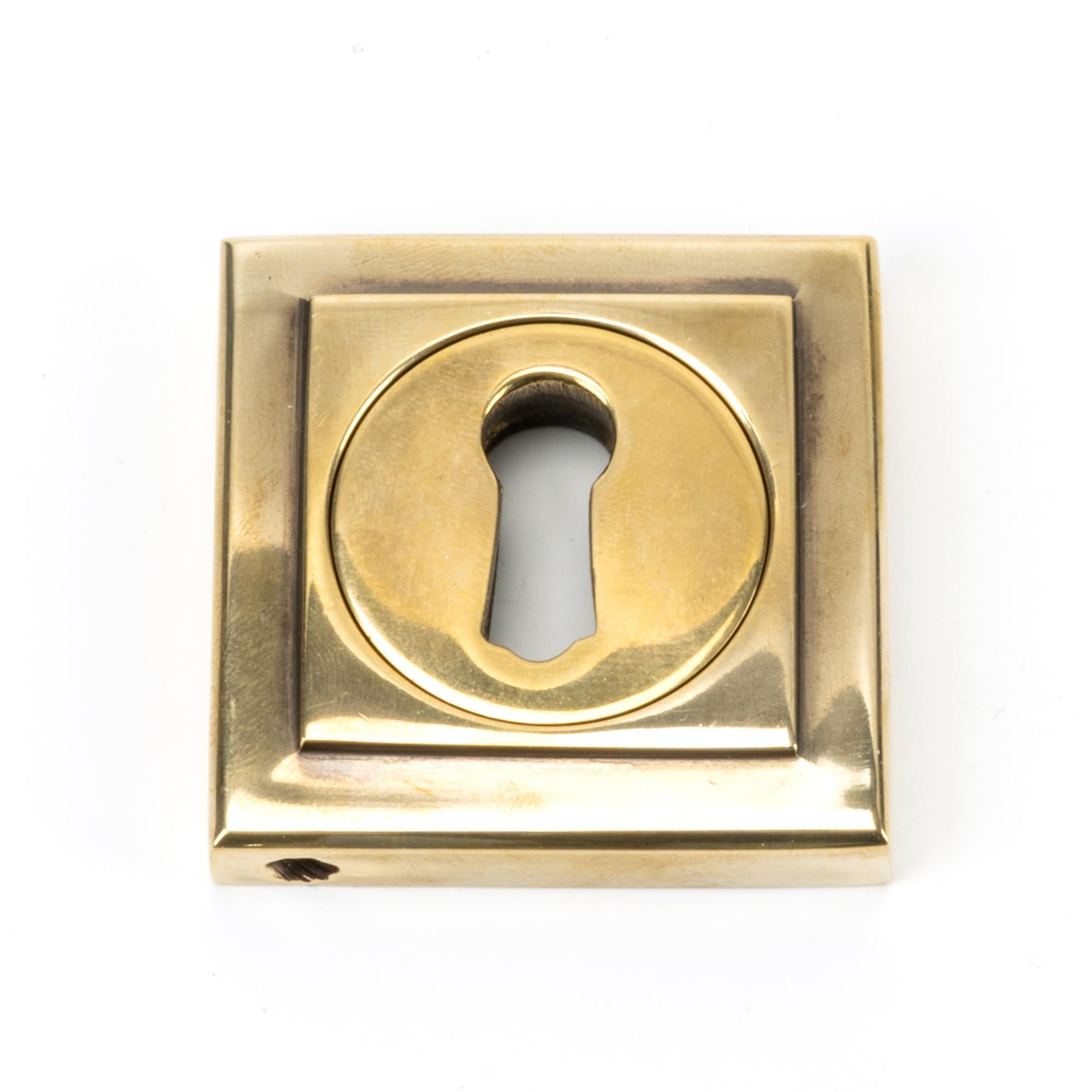Aged Brass Round Escutcheon (Square) | From The Anvil - Escutcheons - From The Anvil - Yester Home