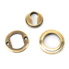 Aged Brass Round Euro Escutcheon (Art Deco) | From The Anvil - Euro Escutcheons - From The Anvil - Yester Home