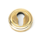 Aged Brass Round Euro Escutcheon (Art Deco) | From The Anvil-Euro Escutcheons-Yester Home