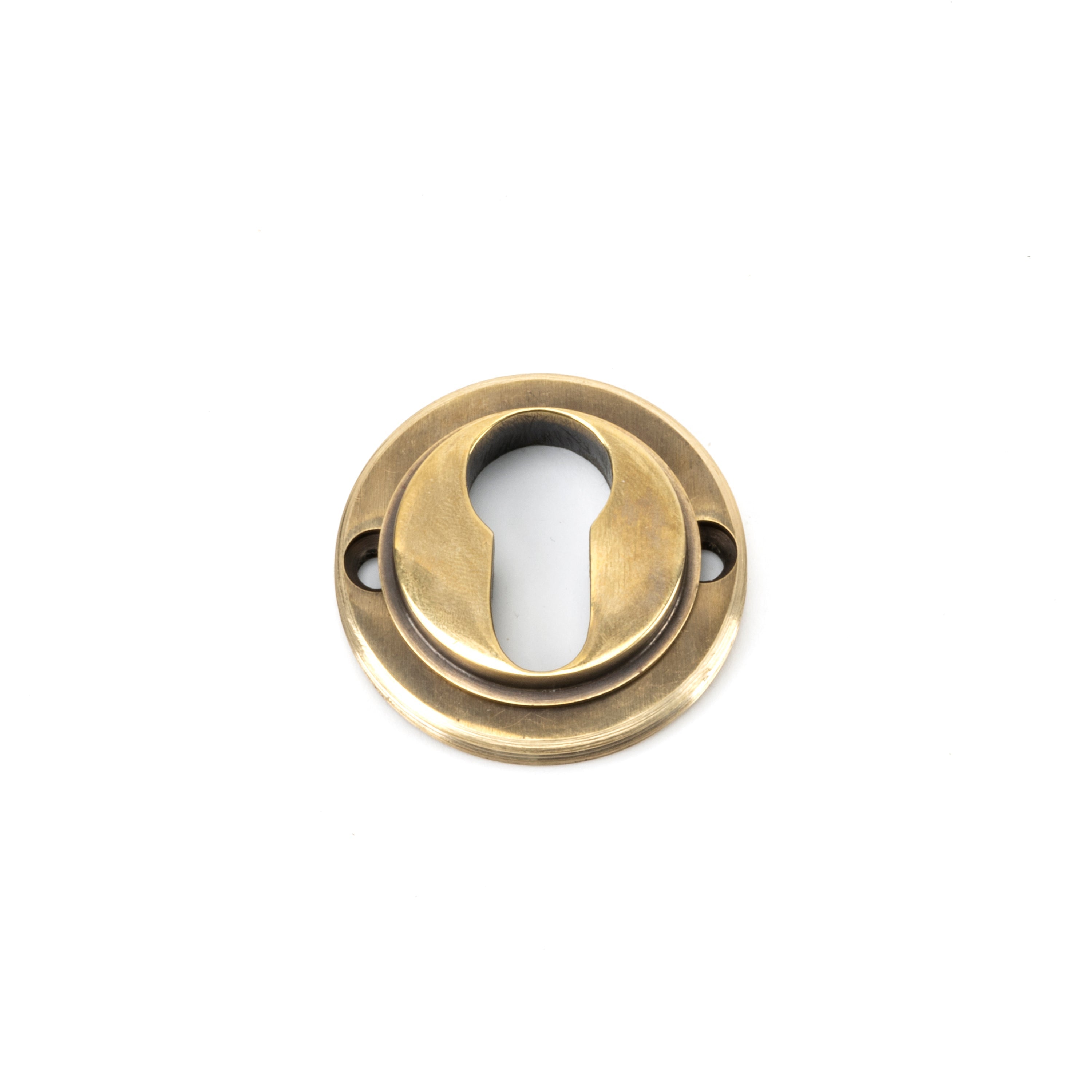 Aged Brass Round Euro Escutcheon (Beehive) | From The Anvil-Euro Escutcheons-Yester Home