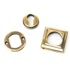 Aged Brass Round Euro Escutcheon (Square) | From The Anvil-Euro Escutcheons-Yester Home