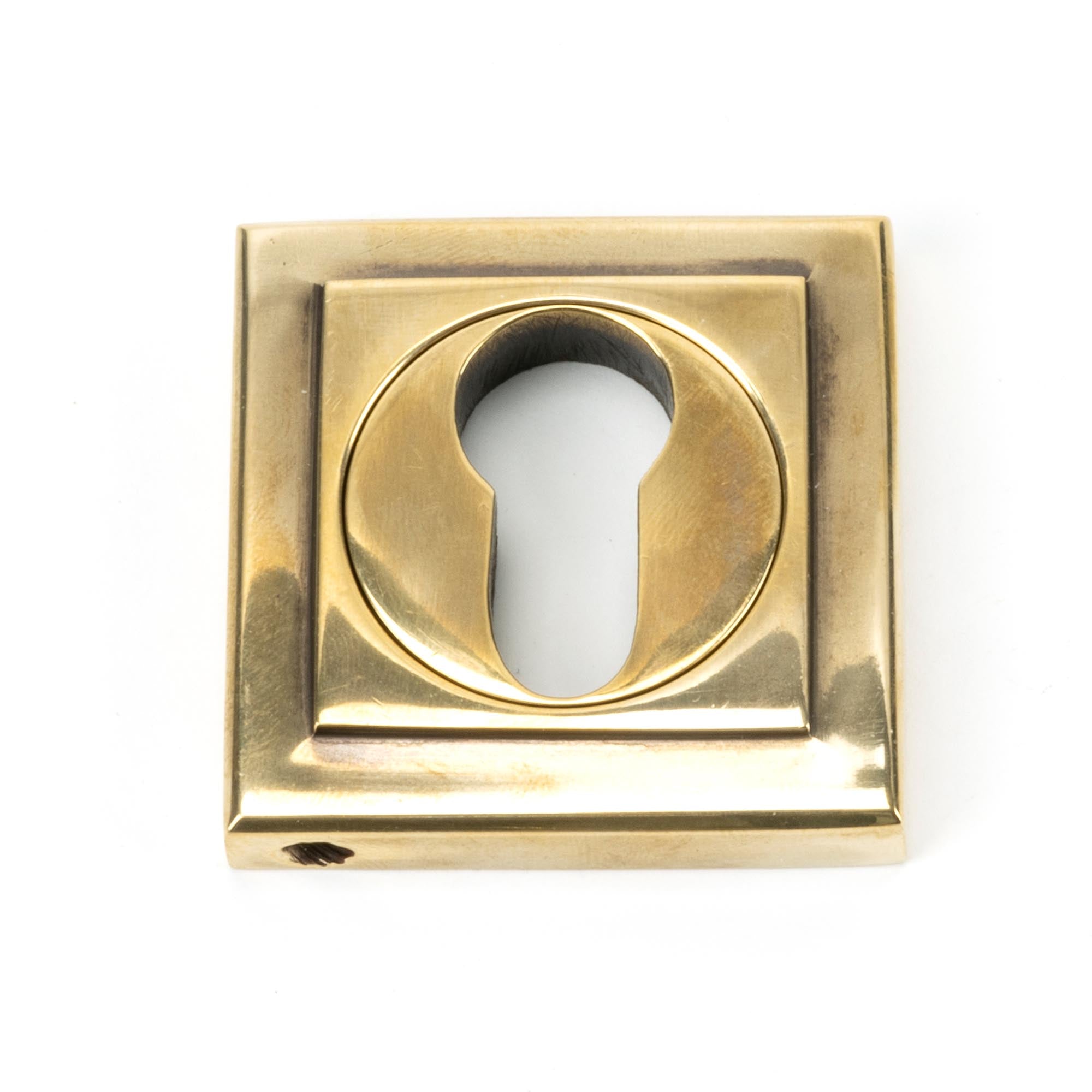 Aged Brass Round Euro Escutcheon (Square) | From The Anvil - Euro Escutcheons - From The Anvil - Yester Home