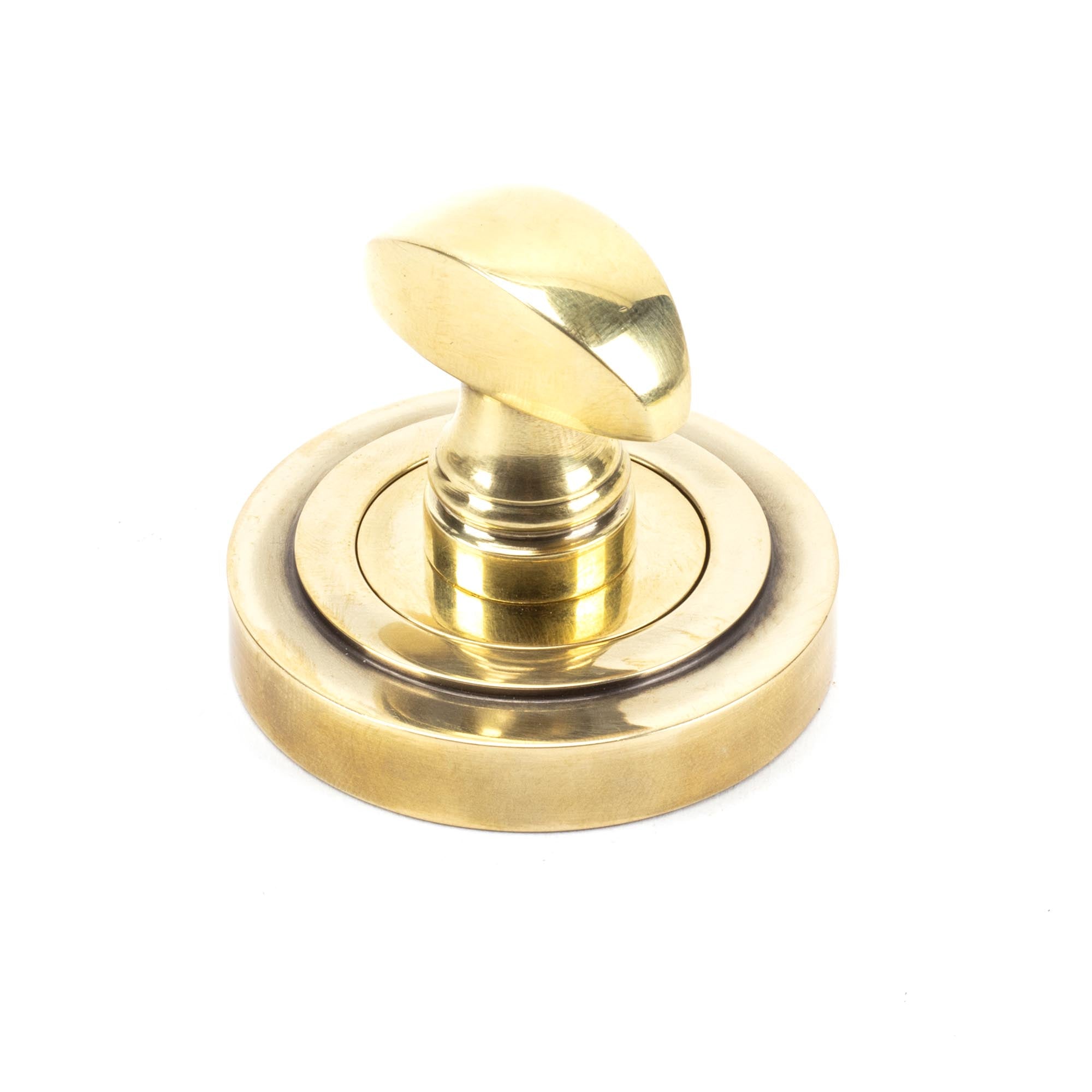 Aged Brass Round Thumbturn Set (Art Deco) | From The Anvil - Thumbturns - From The Anvil - Yester Home
