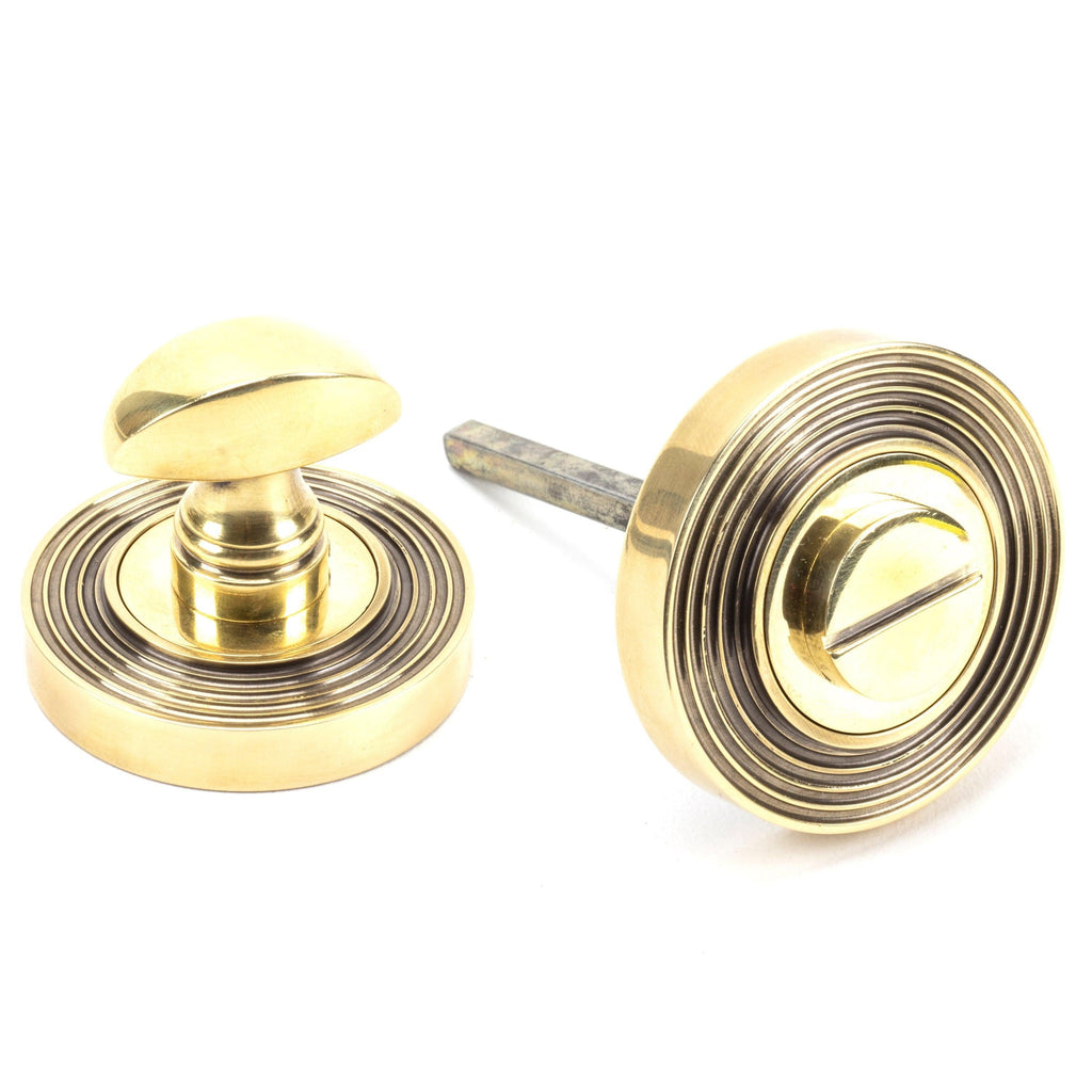 Aged Brass Round Thumbturn Set (Beehive) | From The Anvil