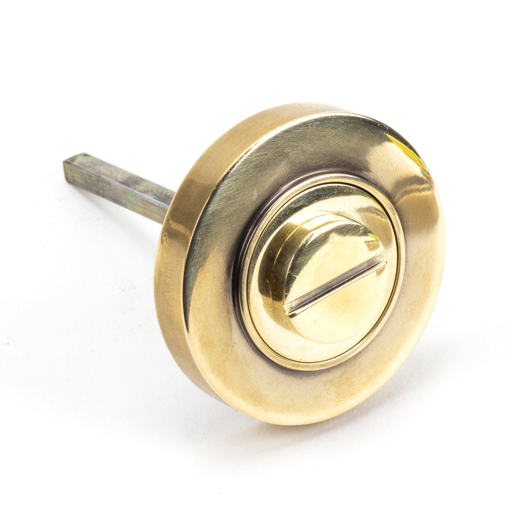 Aged Brass Round Thumbturn Set (Plain) | From The Anvil