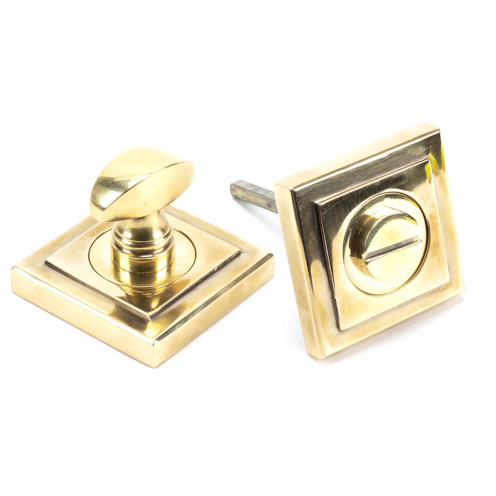 Aged Brass Round Thumbturn Set (Square) | From The Anvil - Thumbturns - From The Anvil - Yester Home