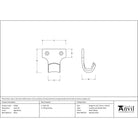 Aged Brass Sash Lift | From The Anvil - Sash Lifts - From The Anvil - Yester Home